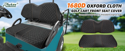 Golf Cart Seat Covers for Club Car Precedent Front Seat 1680D Oxford Cloth No Drilling Required Breathable Washable Air Dry Soft Protective