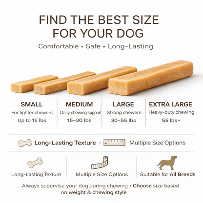 Himalayan Yak Cheese Dog Chews – Long-Lasting Hard Chew Treats, High Protein & Limited Ingredients, Natural Dental Chew for All Dog Sizes