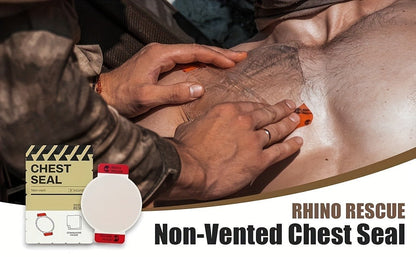Non-Vented Chest Seal Emergency Trauma Dressing for Sucking Chest Wounds, Portable IFAK Medical Supply PA Nylon FSA HSA Eligible