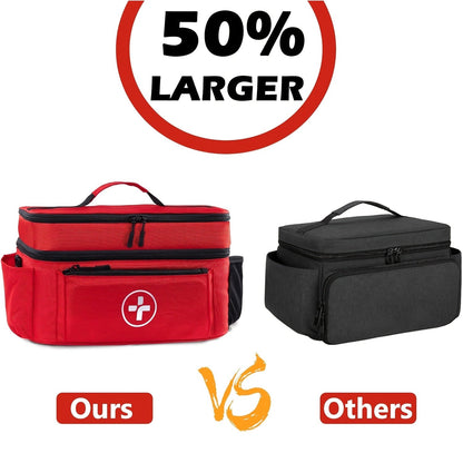 Medicine Storage Bag Organizer – Household First Aid Kit Bag, Portable Medicine Cabinet Basket with Compartments for Home