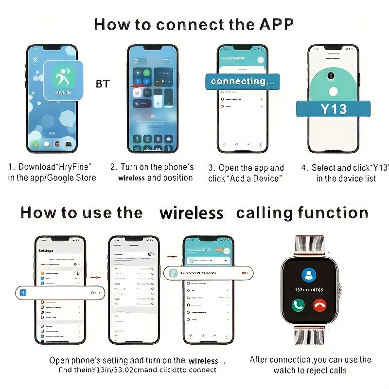 Smart Watch 1.83-Inch Touch Display with Bluetooth Calling, Music Control and Black Silicone Band