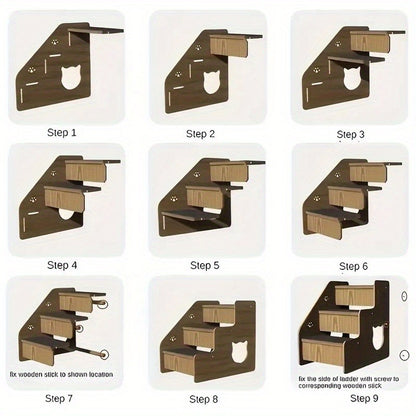 Solid Wood Pet Stairs for Bed & Sofa – 3 & 4 Step Dog Steps with Non-Slip Surface & Safety Rails for Small Medium Dogs & Senior Pets