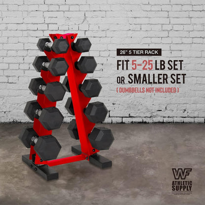 Dumbbell Rack A-Frame 5-Tier Heavy Duty Weight Storage Stand – Space-Saving Vertical Dumbbell Holder for Home Gym