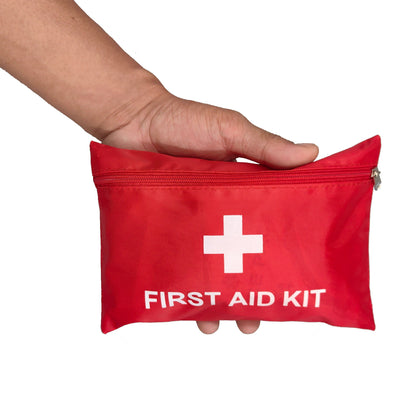 First Aid Bag 16-Pack – Empty Water-Resistant Nylon Pouch with Full-Open Zipper & Cross Symbol, Lightweight Portable Medical Bag for Home