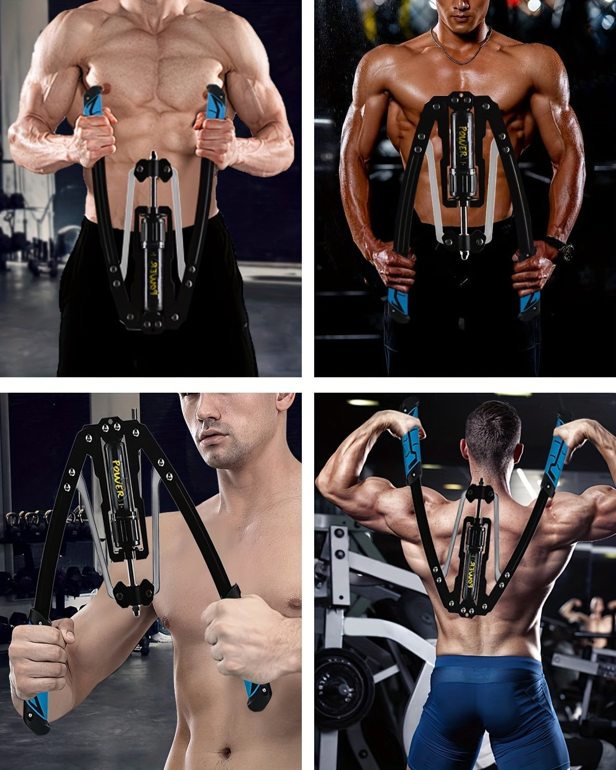 Hydraulic Arm Trainer Adjustable Resistance 22-440 lbs Carbon Steel Home Gym Equipment Chest Shoulder Back Multi-Muscle Workout Foldable