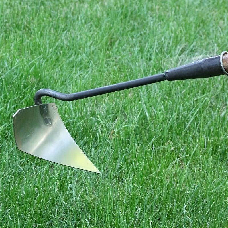 Garden Cultivator Manganese Steel Hand Plough Thickened Triangular Hoe for Plowing, Soil Loosening