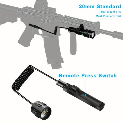 Picatinny Rail Flashlight 2 Pack – High Lumen Tactical Torch, 5 Modes, USB Rechargeable, 20mm Rail Mount, Wrist Strap & Remote Switch