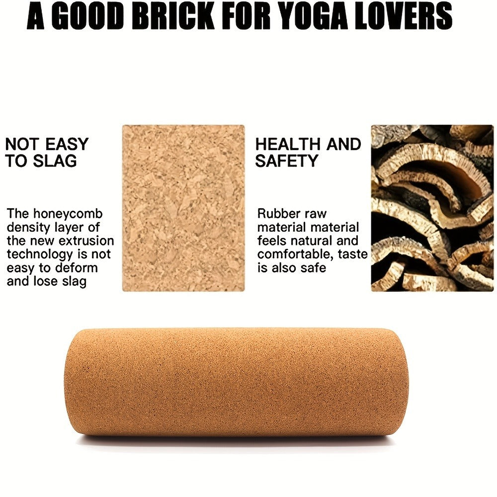 Cork Yoga Roller High-Density Foam Roller for Muscle Massage – 11.81 Inch Textured Surface for Neck & Back Pain Relief