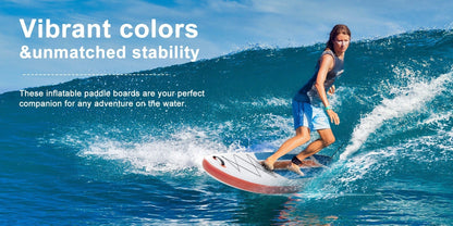 10.5-Foot Inflatable Stand-Up Paddle Board with Wide Non-Slip Deck and Green, Orange or Gray Options