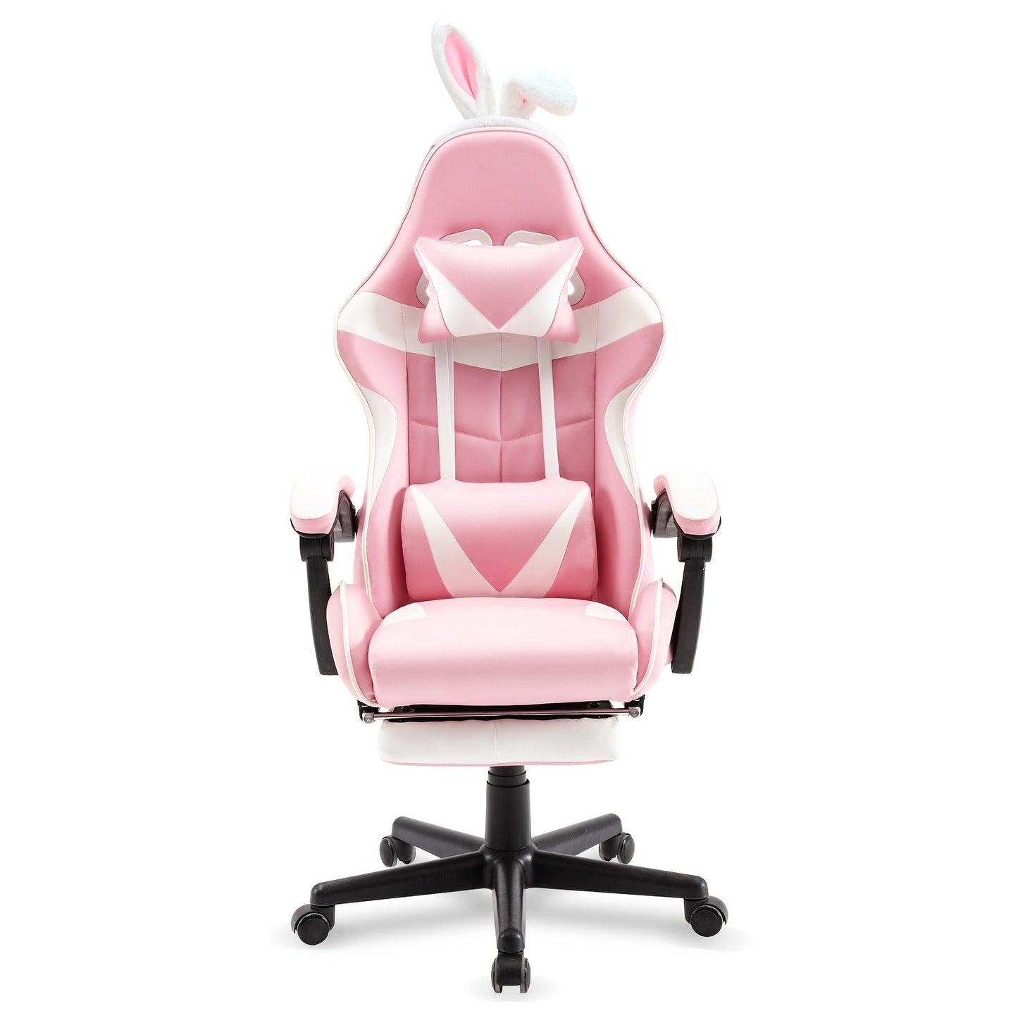 Gaming Chair Ergonomic Esports Chair – Skin-Friendly PU Leather, Thickened Board, Linkage Armrest, Adjustable Footrest & Headrest