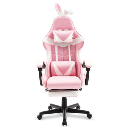 Gaming Chair Ergonomic Esports Chair – Skin-Friendly PU Leather, Thickened Board, Linkage Armrest, Adjustable Footrest & Headrest