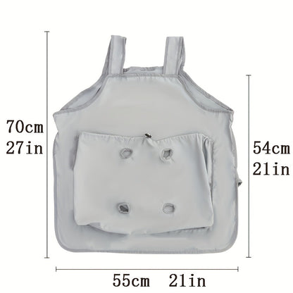 Cat Grooming Apron Restraint Bag with 4 Fixed Holes – Breathable Anti-Scratch Cat Bathing Bag for Nail Trimming, Ear Cleaning & Grooming