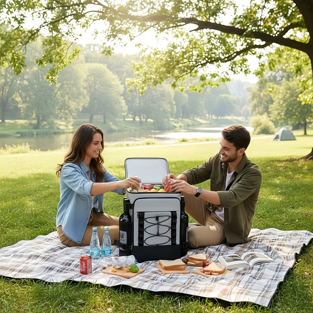 Insulated Cooler Backpack Leakproof Thermal Lunch Bag, Large Capacity Waterproof Cooling Rucksack for Camping, Hiking, Picnic & Beach