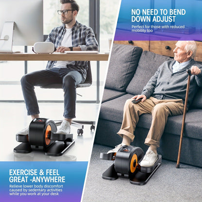 Under Desk Elliptical Machine Fully Assembled Quiet Portable Seated Pedal Exerciser with Remote Control 12 Adjustable Speeds for Home Office