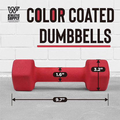 Neoprene Dumbbells Pair with Non-Slip Hex Shape – Color-Coded Hand Weights for Women & Men, Strength Training, Home Gym & Aerobics