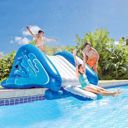 Inflatable Pool Water Slide for Kids, Backyard Water Slide with Built-in Sprinklers for Garden, Patio and Yard Use