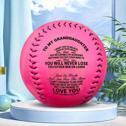 Inspirational PU Softball Gift for Granddaughter Birthday Christmas