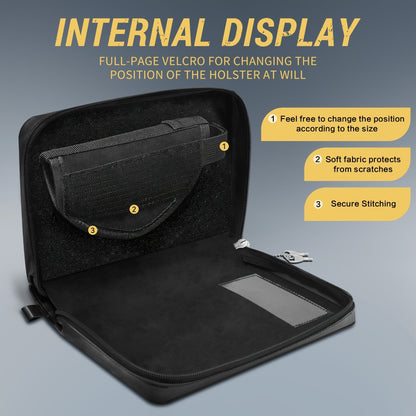 Lockable Soft Pistol Case Book-Style Handgun Storage Bag with Zipper – Discreet Portable Gun Case for 9mm & Most Handguns