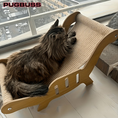 Cat Scratcher Lounge Chair 2-in-1 Natural Sisal Sofa Bed No Shedding Breathable Ultra Durable Oversized Design for Scratching Napping