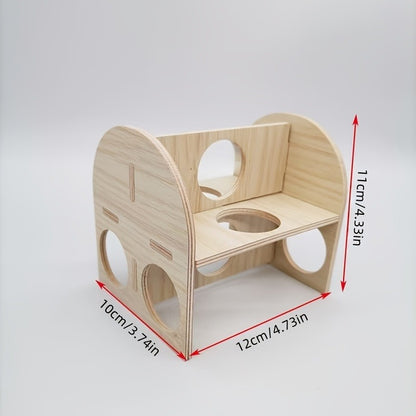 Hamster Cage Accessories 6-Piece Wooden Set – Running Wheel, Villa House, Swing, Nesting House for Hamsters Guinea Pigs Gerbils
