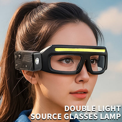 LED Headlamp Glasses Light – USB Rechargeable Head Torch with Rotatable Beam, Adjustable Brightness & Strobe Mode for Night Running