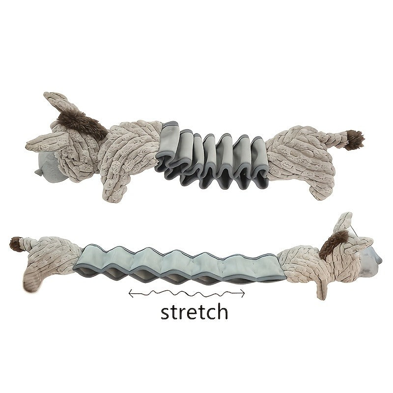 Dog Chew Toy Donkey Plush Squeaky Stretch Toy for Dogs – Durable Soft Stuffed Animal Chew Toy for Small Medium Large Dogs