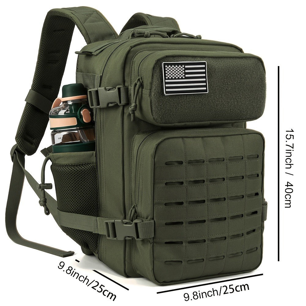 25L Tactical Laptop Backpack with Dual Side Bottle Pockets and Nine Color or Pattern Options