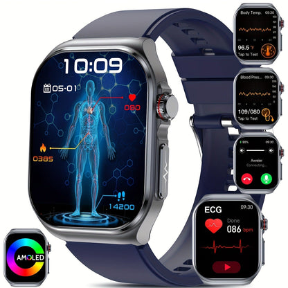 Smart Watch 2.04-Inch AMOLED Display with Bluetooth 5.3 Calling, 530mAh Battery and Six Strap Options