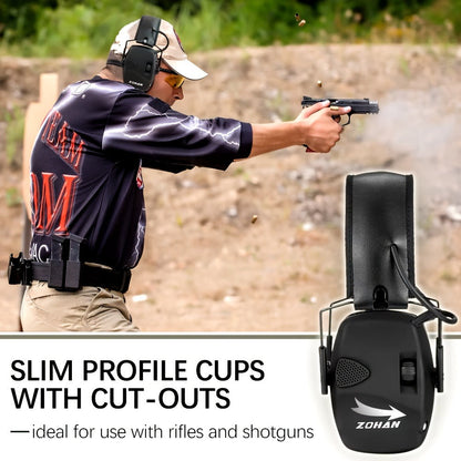 Electronic Shooting Earmuffs NRR 22dB Active Noise Cancelling Hearing Protection with Sound Amplification