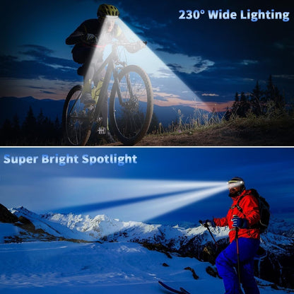Four-Pack Rechargeable COB Strip Headlamps with 230° Wide-Light Label, Side Spotlight and Motion Sensor