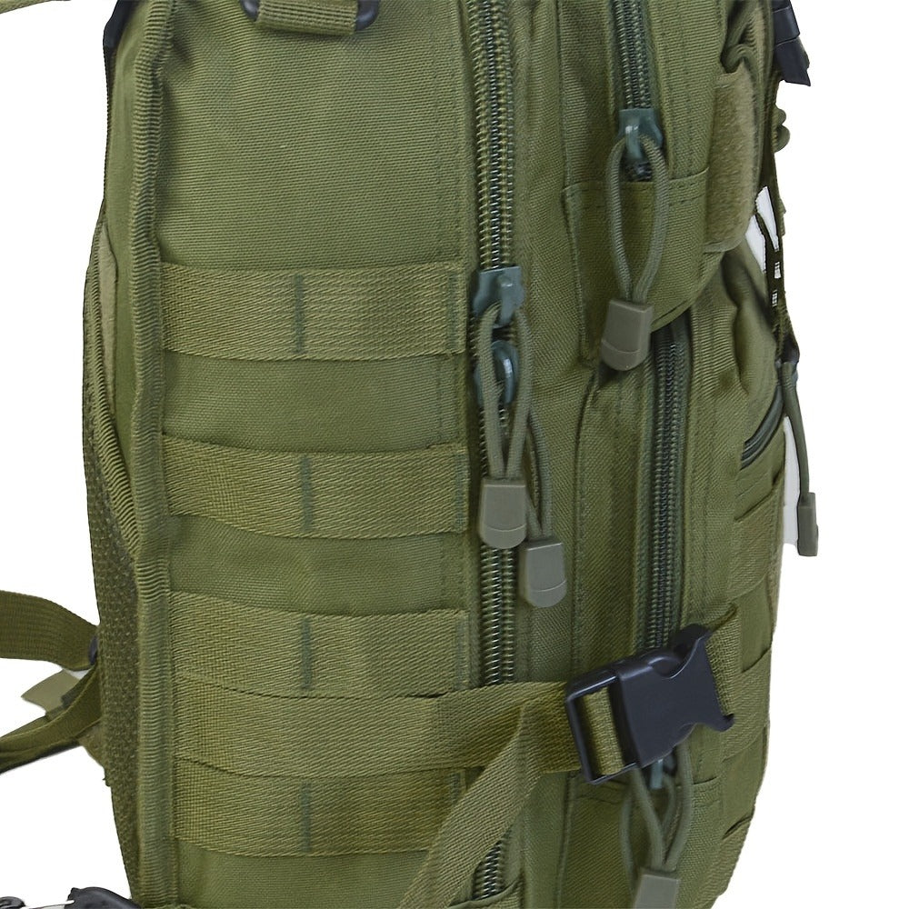 Multi-Pocket Tactical Chest Sling Bag with Adjustable Shoulder Strap in Black, Fern Green or Khaki