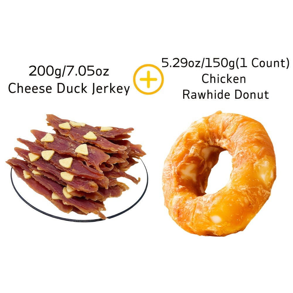 Sesame Duck Jerky Dog Treats 400g Mixed Flavor – Cheese Duck, Chicken Jerky & Sandwich Sticks, High Protein Low Fat