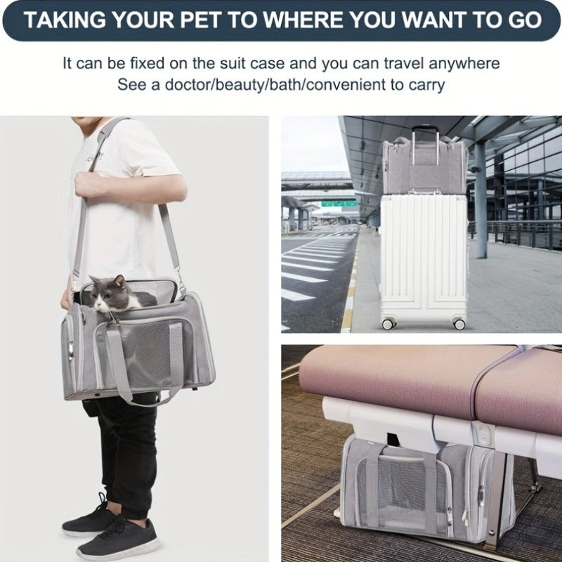 Large Soft-Sided Pet Crate & Travel Cage for Cats & Puppies Up to 25 lbs – Foldable Waterproof Portable Dog Cat Kennel Playpen
