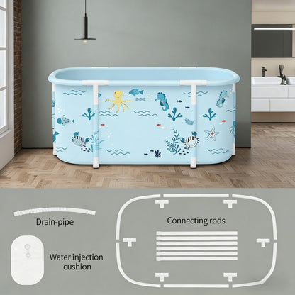 Soaking Tub Foldable Portable for Adults 47.2"x19.7"x21.7", Freestanding Hot Bath & Ice Bath Spa Tub