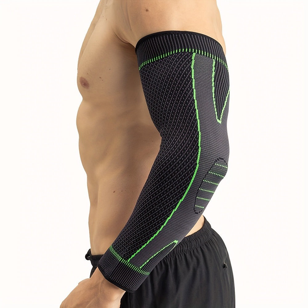 Compression Elbow Brace Arm Sleeves 2pcs Non-Slip Breathable Elbow Support for Tendonitis Tennis Elbow Golfer Elbow Pain Relief for Men