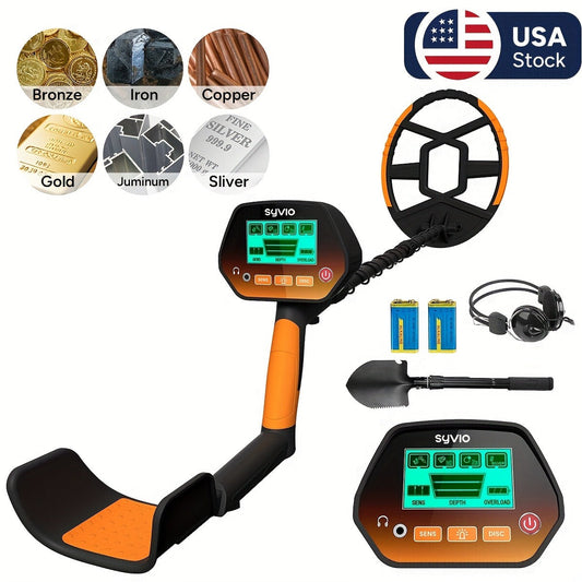 Metal Detector with LCD Display 8-Inch Coil 4 Modes Waterproof for Coins Relics Gold
