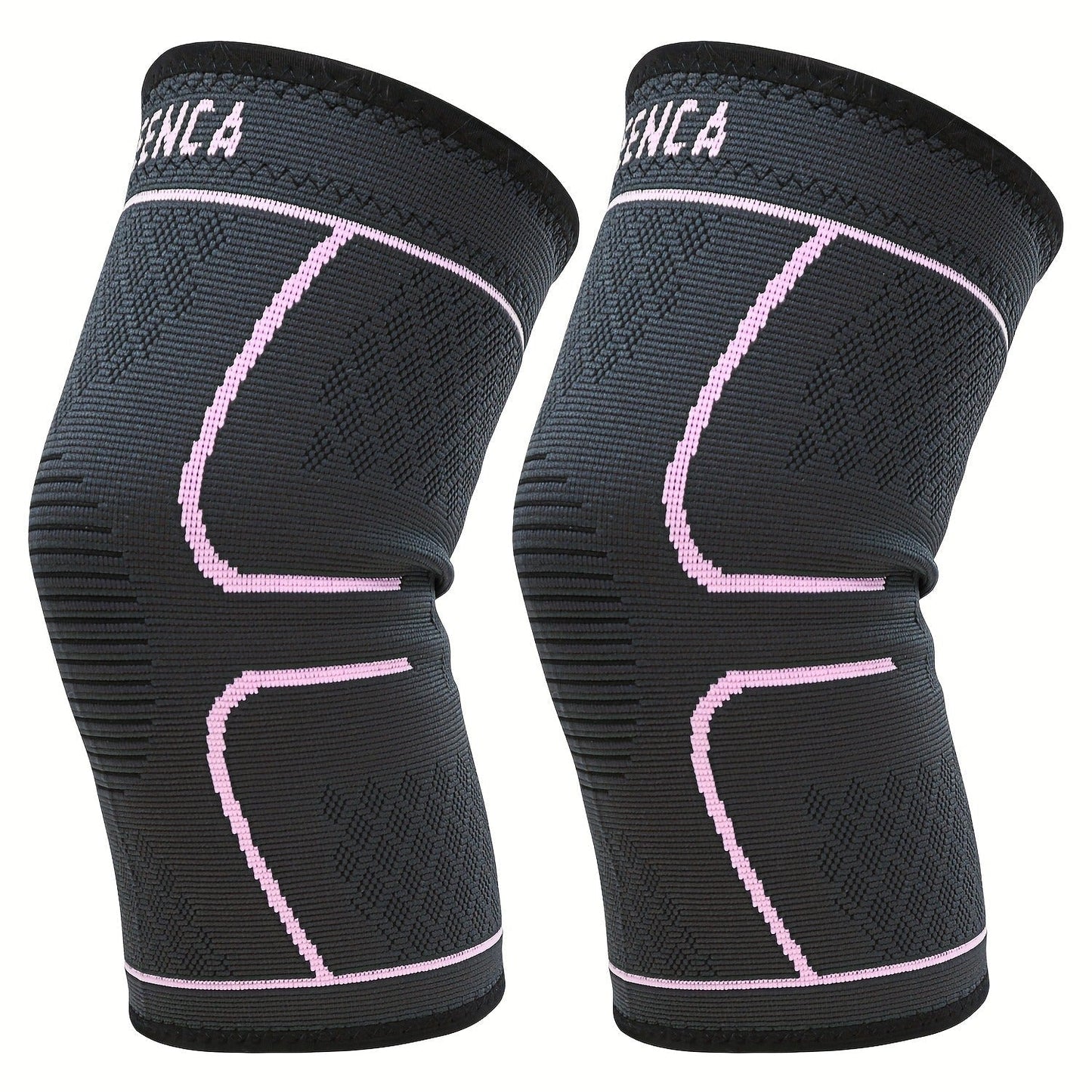Compression Knee Sleeve 2 Pack for Men Women Breathable Non-Slip Silicone Strip Knee Support High Elasticity Running Exercise High Intensity
