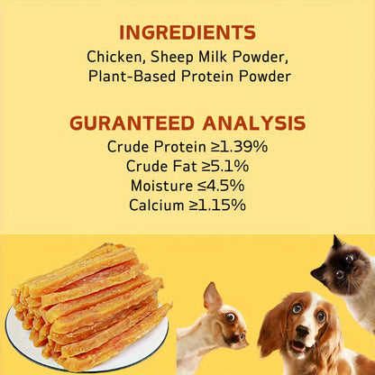 Milk Stick Dog Treats Soft Chew – Dried Milk Chicken & Duck Sticks, High Protein Easily Digestible Training Rewards