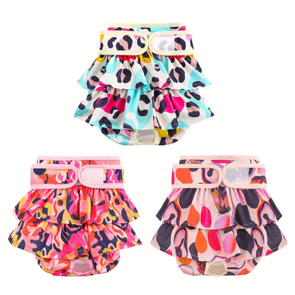 Washable Female Dog Diapers 3 Pack – Reusable Highly Absorbent Dog Period Panties for Heat Incontinence Puppy Training, XS S M L