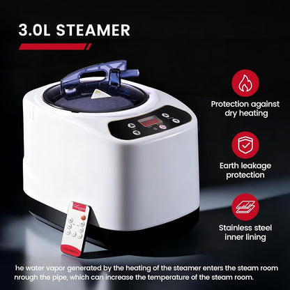 Home Steam Sauna Tent 1200W Personal Spa Box with 10-Min Fast Heating, 9 Heat Levels, 101oz Steamer