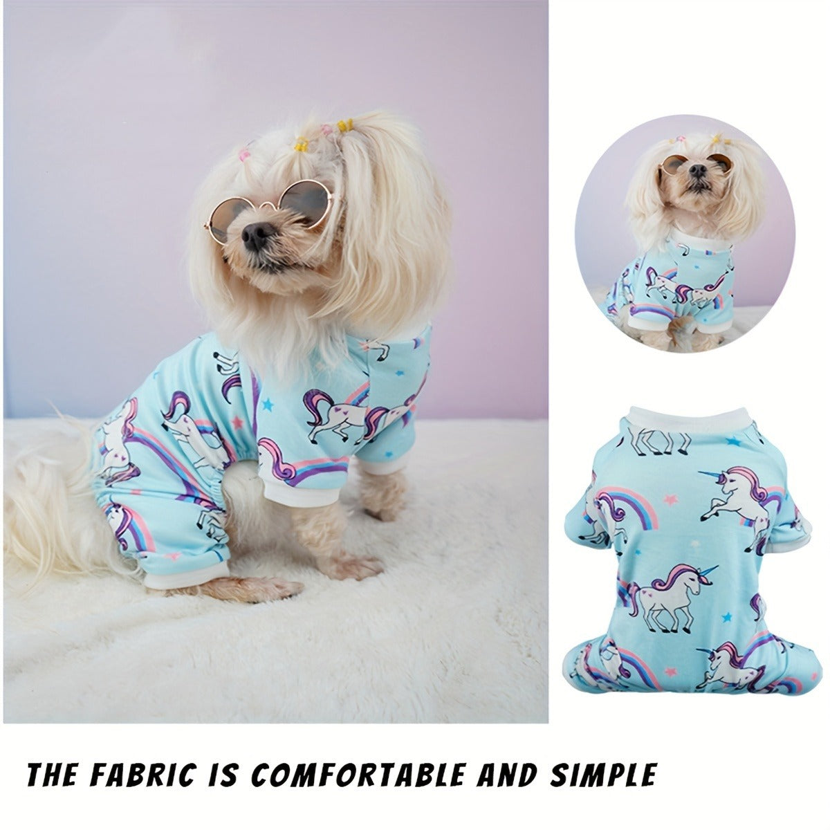 Puppy Clothes Set 4pcs Dog Cat Pajamas Onesie for Small Breeds Boys Girls, Spring Summer Shirts for Chihuahua Yorkshire Terrier Cats