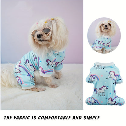 Puppy Clothes Set 4pcs Dog Cat Pajamas Onesie for Small Breeds Boys Girls, Spring Summer Shirts for Chihuahua Yorkshire Terrier Cats