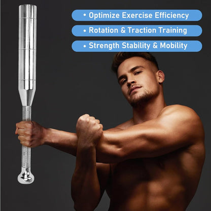 Fitness Equipment Adjustable Silver Steel Club with 6.5 to 17.5 lb Threaded Weight Configurations