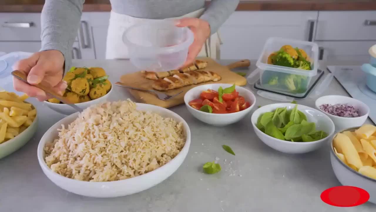 Food Storage Containers with Lids, Set with 12, 20 or 24 Clear Boxes, Locking Lids and Microwave, Dishwasher and Freezer Use