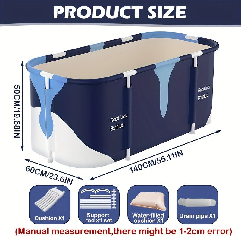 Foldable Bathtub for Adults Portable Inflatable Spa Tub with Massage Jets Indoor Outdoor Ice Bath Cold Plunge for Home or Salon Spa Use