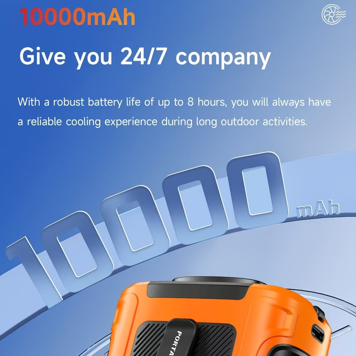 Wearable Neck Fan Rechargeable 10000mAh, 5-in-1 Portable USB Fan 22000RPM Brushless Motor, 5 Wind Speeds, LED Power Indicator