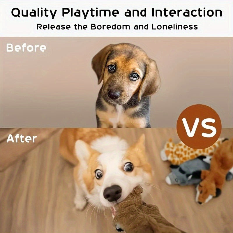 Dog Toys Squeaky Leather-Case Activity Set for Chew, Teething and Interactive Play Across Dog Sizes