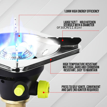 Backpacking Stove Bottletop Propane, Hotdevil HD-5005 Camping Stove with Instant Ignition, Propane & MAPP Gas Compatible