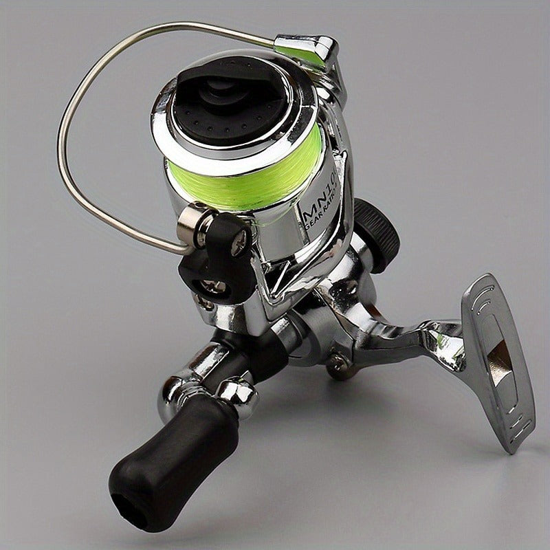 Mini 100 Spinning Fishing Reel – 4.3:1 High-Speed Gear Ratio, Aluminum Alloy Body, Interchangeable Rocker Arm, Ambidextrous
