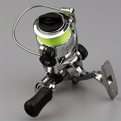 Mini 100 Spinning Fishing Reel – 4.3:1 High-Speed Gear Ratio, Aluminum Alloy Body, Interchangeable Rocker Arm, Ambidextrous